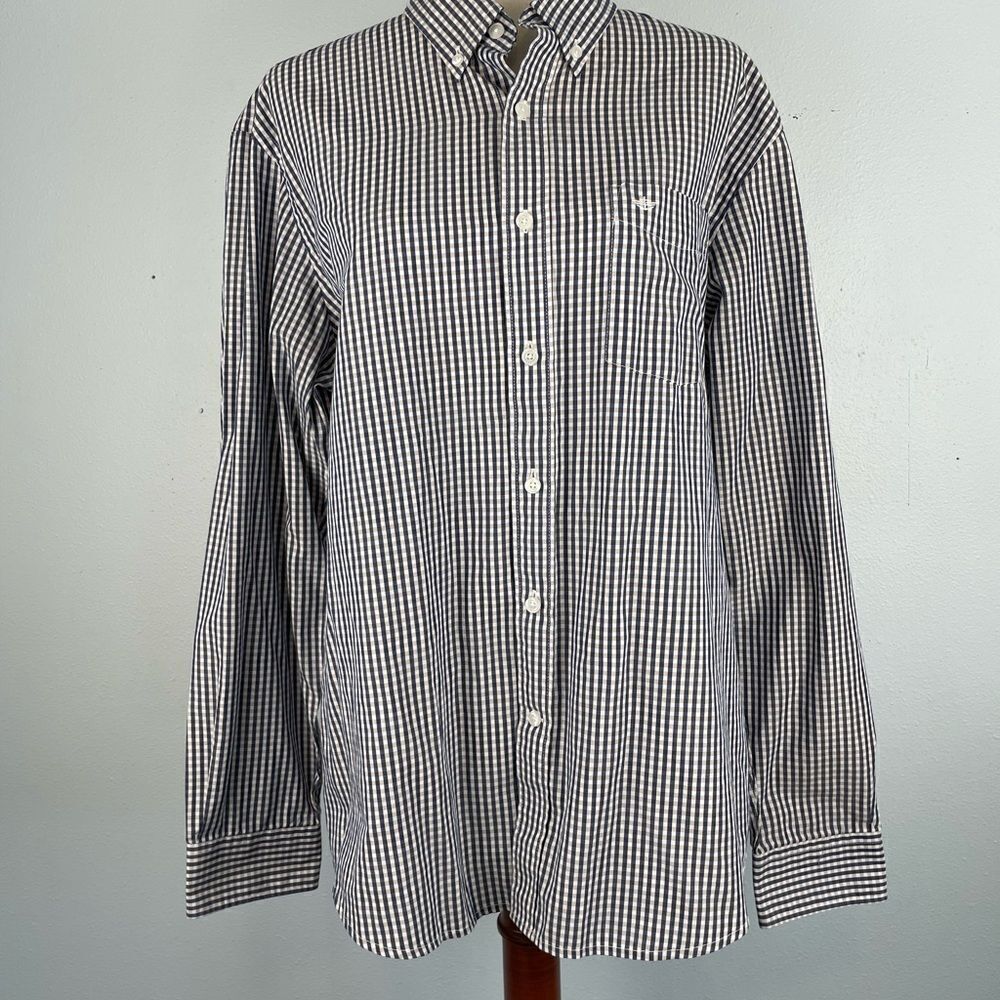 Dockers’ Men's Black and White Checkered Shirt Size L EUC
